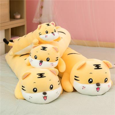 China Wholesale Custom Soft Tiger Pillow Stuffed Animal Cushion Soft Lying Doll Gift for Kids Plush Tiger Toys for sale