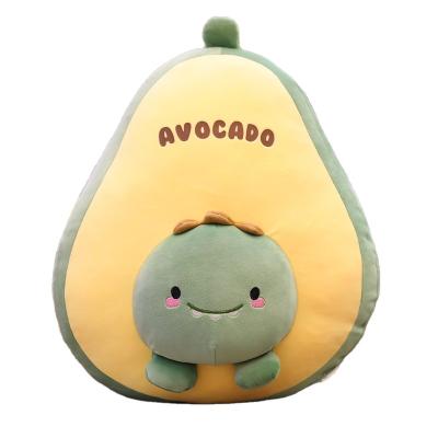 China 2021 Hot Selling Soft Avocado Cute Kawaii New Lovely Pillow Design For Kids Gift Plush let' s hug avocado with animal cushion for sale