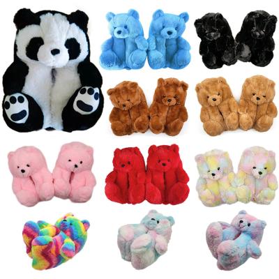 China Fashion Trend Plush Style Slippers Home Teddy Bear Slippers for sale