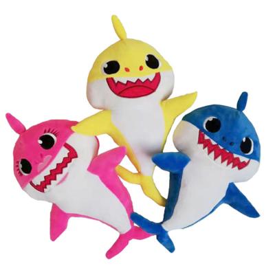 China Singing Gift 30cm LED Light Music Shark Doll Children Soft Toys Plush Toys for sale