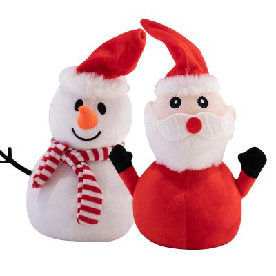 China Christmas Gift/Gift Decoration/Kids Christmas/Gifts 2021 Newest Santa Claus Dolls Stuffed Reversible Wholesale Santa Claus Snowman Christmas Plush Toys for sale