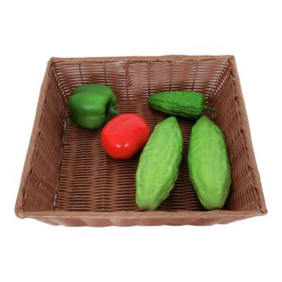 China Sustainable Handwork Plastic Rattan Storage Wicker Basket for sale