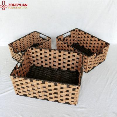 China New Style Sustainable Cheap Home Storage Desktop Rectangular Plastic Basket for sale