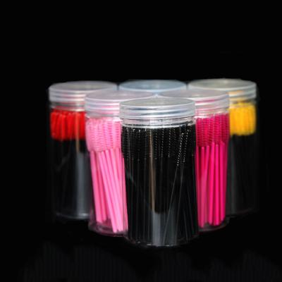 China Multicolor Barrel Lash Brush Tube Lash Brush 100pcs One Of Beauty Care Cosmetics Tools Disposable Mascara Brush for sale