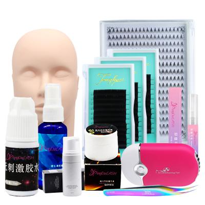 China Full Kit Makeup Mannequin Head Private Label Transplant Eyelash Extension Kit False Eyelash Extension Practice Exercise Set for sale