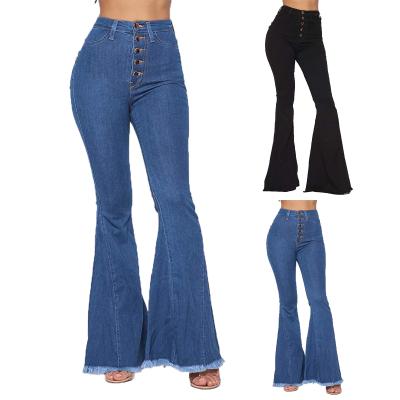 China 2021 Sustainable High Waist Denim Wide Leg Slim Fit Plus Size Womens Rocket Jeans for sale