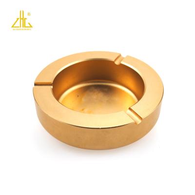 China ZHONGLIAN Aluminum Aluminum Golden Ashtray Customize CNC Machining 6061 6063 Aluminum for sale