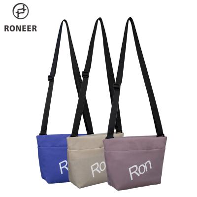 China Roneer Nylon Custom Logo Shoulder Bag Unisex Nylon Messenger Bags Cross - Body Eco Bag for sale