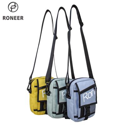 China Lightweight Custom Logo 600D Polyester Small Roneer Cross - Body Mini Mens Shoulder Bag Women Sling Bag for sale