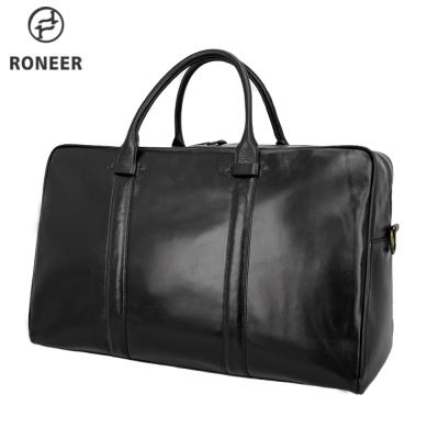 China Water Resistant Roneer Travel Duffle Genuine Leather Vacation Bag Weekend Custom Logo High Quality For Business for sale