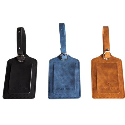 China Adjustable OEM Customized Leather Name Tag Luggage Tag High Quality Design PU Travel Tag For Suitcase for sale