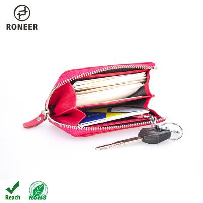 China Women's Casual Personalized Genuine Leather Portable ID Card Security Credit Card Holder Key Holder Bag for sale