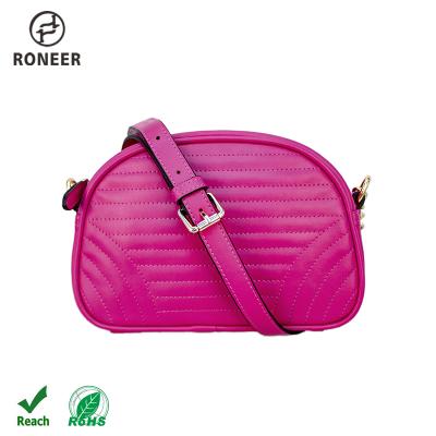 China Small Waterproof Fashion Waterproof Pink Leather Real Cross - Body Sling Shoulder Bag For Girls for sale