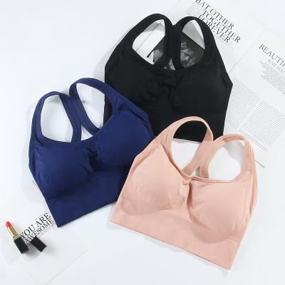 China Custom Activewear Sports Bra Wicking Back Button Breathable Seamless Warm QUICK DRY Closure Activewear Sports Bra for sale