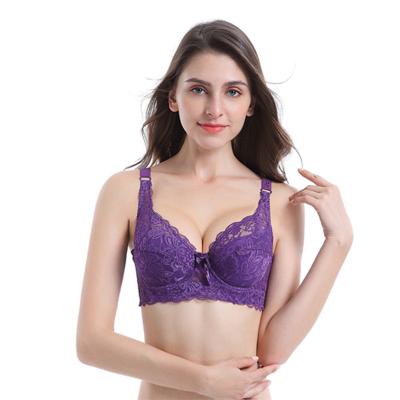 China High quality QUICK DRY women's lace petals embroidery sexy underwear plus size bra for sale