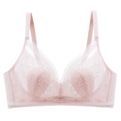 China QUICK DRY mesh bra no comfort steel hollow large size slim bra breathable sexy transparent bra pad ring bra for sale