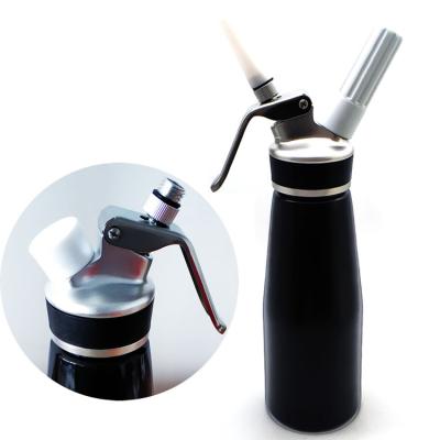 China Best Selling Durable Black Aluminum Ware Machine Whipped Cream Dispenser With Black Rubber for sale