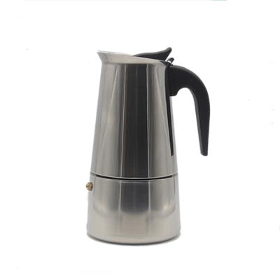 China Hot Selling Professional Stainless Steel Stove Drinkware Manual Mocha Top Coffee Maker With 2/4/6/9 Cup for sale