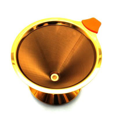 China Viable Fast Delivery Wholesale Titanium Coated Brass Color 4 Spout Filter Coffee Stainless Steel Cups for sale