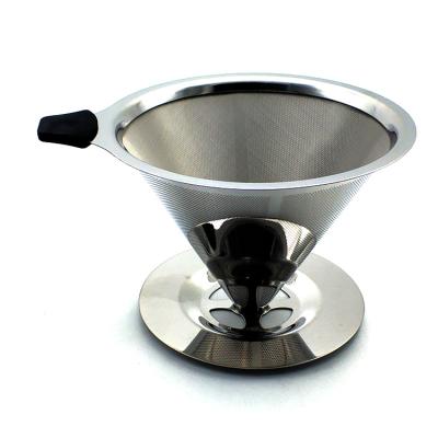 China Sustainable Wholesale Stainless Steel Paperless Drip Metal Ear Hanging Coffee Filter for sale