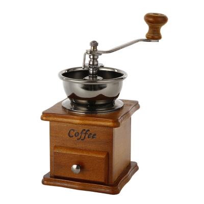 China Low Viable Wooden Manual Coffee Burr Grinder for sale