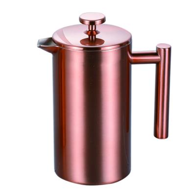 China Viable Copper Color 34oz Double Wall Stainless Steel Vacuum Insulated French Coffee Maker 18 10 for sale