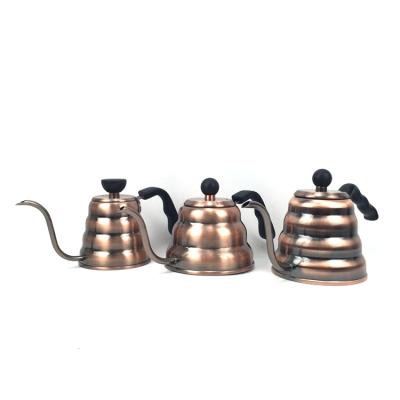 China Sustainable Gooseneck 700/900/1200ML Turkish Coffee Durable Copper Pot for sale