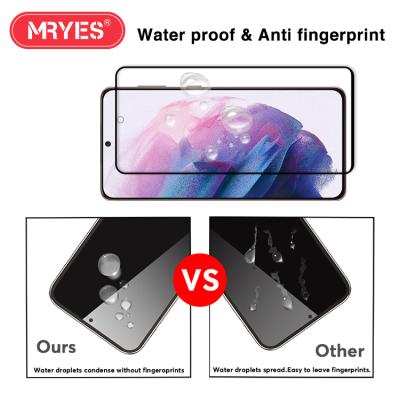 China MRYES 3D Dot Edge Glue Full Cover Mobile Phone Net Tempered Glass Screen Protector for Samsung S22 ultra for sale