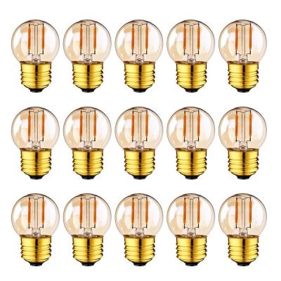 China Hotel Bedroom Garden Kitchen G40 Amber Glass LED Bulb E27 12V-24V 1W 2200K Edison Vintage LED Filament Waterproof Bulb for sale