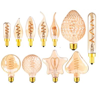 China Hotel House Garden Kitchen C35 E12 E14 E26 E27 Led Lamp 110V-240V Dimmable Led Gold 2200K Edison Spiral Bulbs Bulb Led Filament Bulb Warm E27 for sale