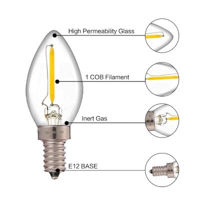 China Residential Customized C7 Clear LED Filament Bulbs for sale