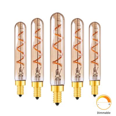 China Hotel House Garden Kitchen T20 2W 2200K E12 E14 Base 110V 220V AC Light Bulbs Dimmbale Edison Decorative Pendant Spiral LED Filament Candelabra Bulb for sale