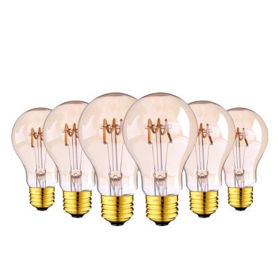 China Hotel Bedroom Garden Kitchen A19 Dimmable Globe 3W 2200K Decorative Lamp Bulb Vintage Led Edison Bulb Flex Filament 12v for sale