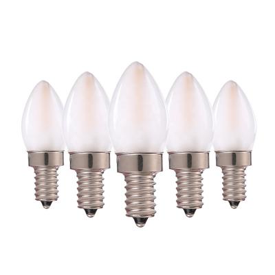 China Hotel Room Garden Kitchen Living Room Dimmable Chandelier C7 Candle Lamp e14 e12 110v 220v 0.5 Watts Frosted Glass LED Filament Bulbs Warm Cool White Chandelier for sale