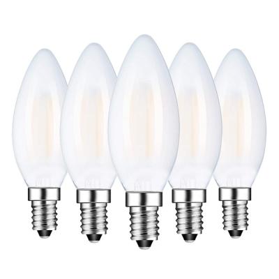 China Hotel E12 E14 LED Filament Candelabra Bulb Frosted C35 LED Candle Bulb For Chandelier Light Home Pendant Lamp for sale