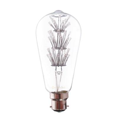 China ST64 3W 2200K E27 220V Dimmable Vintage Indoor Star Led Filament Firework Lamp Bulb For Bedroom Indoor Garden Christmas Tree Decoration for sale