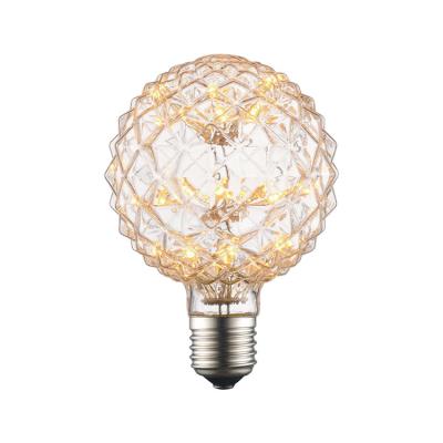 China Pineapple Residential Decorative Firework Light Bulb Edison Lamp 3W 2200K Edison LED Filament Decor Light Bulb Starry Decorations for sale