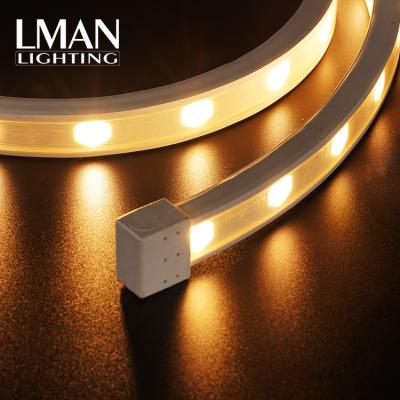 China IP67 flexible top bend SMD 3030 24LEDS/M 16W/m LED wall neon light PVC linear light top bend joint waterproof outdoor led seal for sale