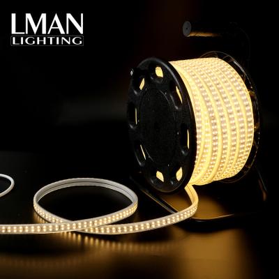 China High Lumen 110V 127V 220V 260V Portable Two Line Rope Lamp IP67 Waterproof 180leds/m 2835 Led Strip Light for sale