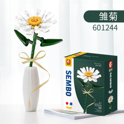 China Artificial Flower Bouquet Building Toy Construction Blocks Kit Mini Flower Building Blocks Set Creative Items and Unique Collectables for Adult for sale