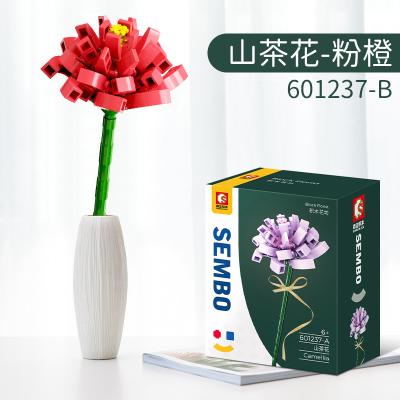 China Building Toy Mini Bricks Flower Bouquet Building Sets Home Unique Decoration Botanical Collection Of Artificial Flowers DIY For Ages 8-12 Years for sale