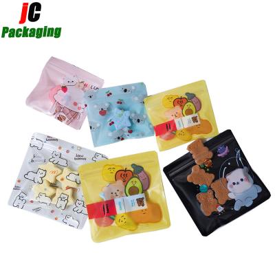 China Custom Barrier Logo Small Transparent Tea Candy Bag Hairpin Accessories Packaging Pouch In Stock for sale