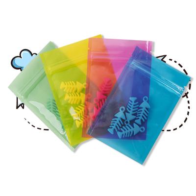 China Shopping Colorful Transparent Resealable Earrings Packaging Bag Hairpin Jewelry Sealed Zipper Bag Mini Exquisite Pouch for sale