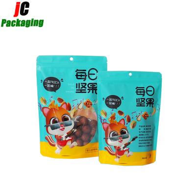 China Safety UV Stain Reusable Plastic Stand Up Laminated Food Packaging Bag Dried Fruit Pouch With Zipper for sale