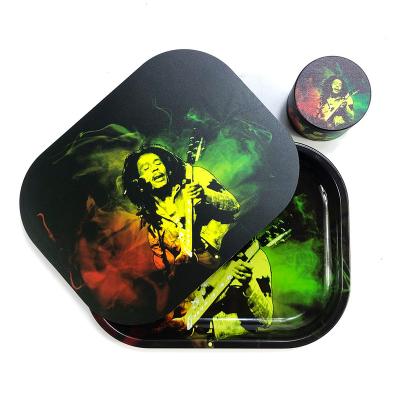 China Marley Large Eco-Friendly Magnetic Lid Art Tray For Smoking Accessory for sale