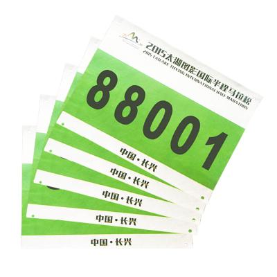 China Race-identificatie Running Bib nummers, Waterdicht Marathon nummer tag Te koop