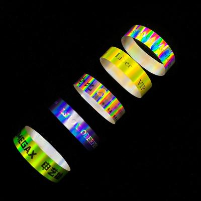 China Custom Fashionable Glitter Party Wristbands Smoothable Soft Skin-Friendly Shiny Laser Bracelet Writsband for sale