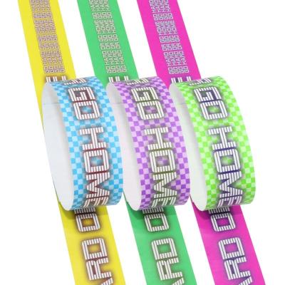 China Cheap Waterproof Sweat Resistant Tyvek Event Wristbands Event Party VIP Identification Admission Paper Event Bracelet for sale