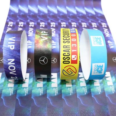 China Custom Tyvek Paper Event Wristbands Event Activity Guest VIP Identification Admission Paper Event Bracelet en venta