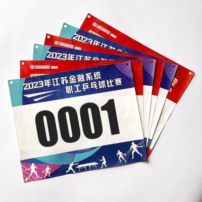 中国 Custom Competition Player Identification Bib Numbers For Kids And Adults Tyvek Paper Race Biking Marathon Number Bibs 販売のため